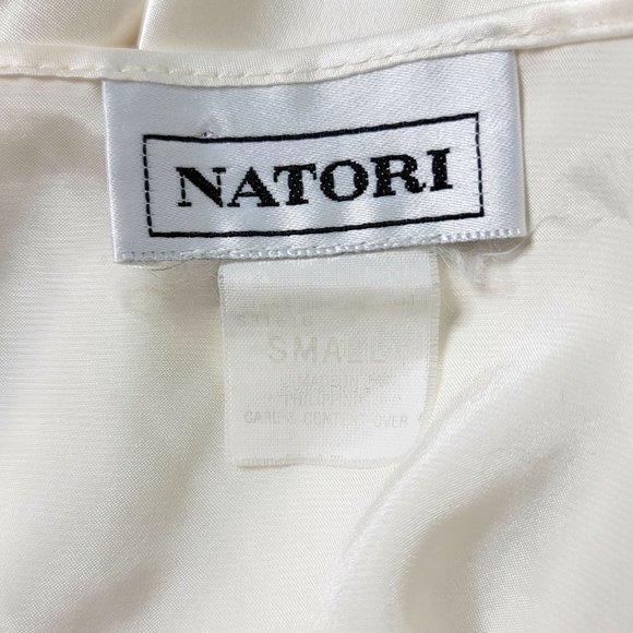 Vintage 80s Natori White Satin Robe Size Small - Picture 7 of 9